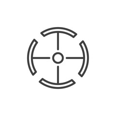 Obraz premium Circle target line icon. linear style sign for mobile concept and web design. Aim target outline vector icon. Symbol, logo illustration. Vector graphics
