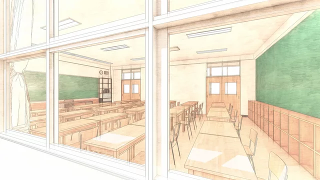 小学校 教室 授業参観 人なし イラスト37 Stock Illustration Adobe Stock