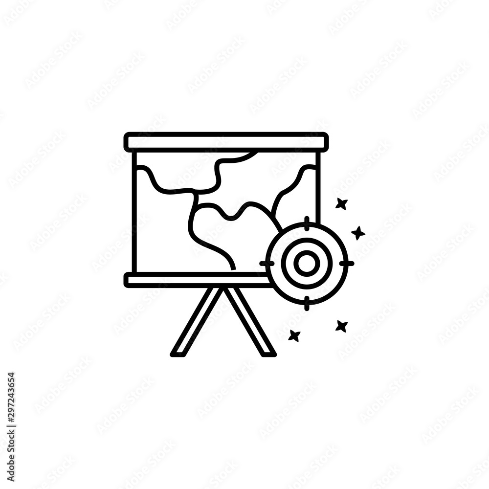 Poster target map marker icon. element of maps and navigator icon