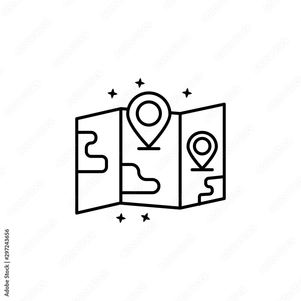 Poster map gps navigator icon. element of maps and navigator icon