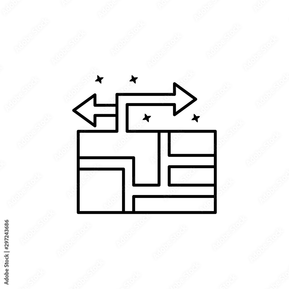Poster turn map arrow icon. element of maps and navigator icon