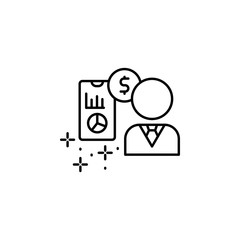 Fototapeta premium Smartphone dollar man icon. Element of management icon
