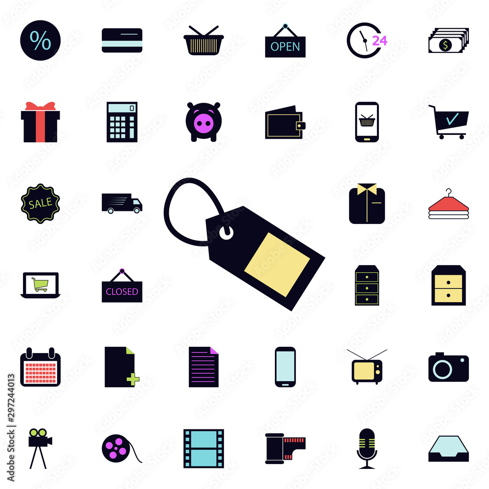 Poster tag icon. universal set of web for website design and development, app development