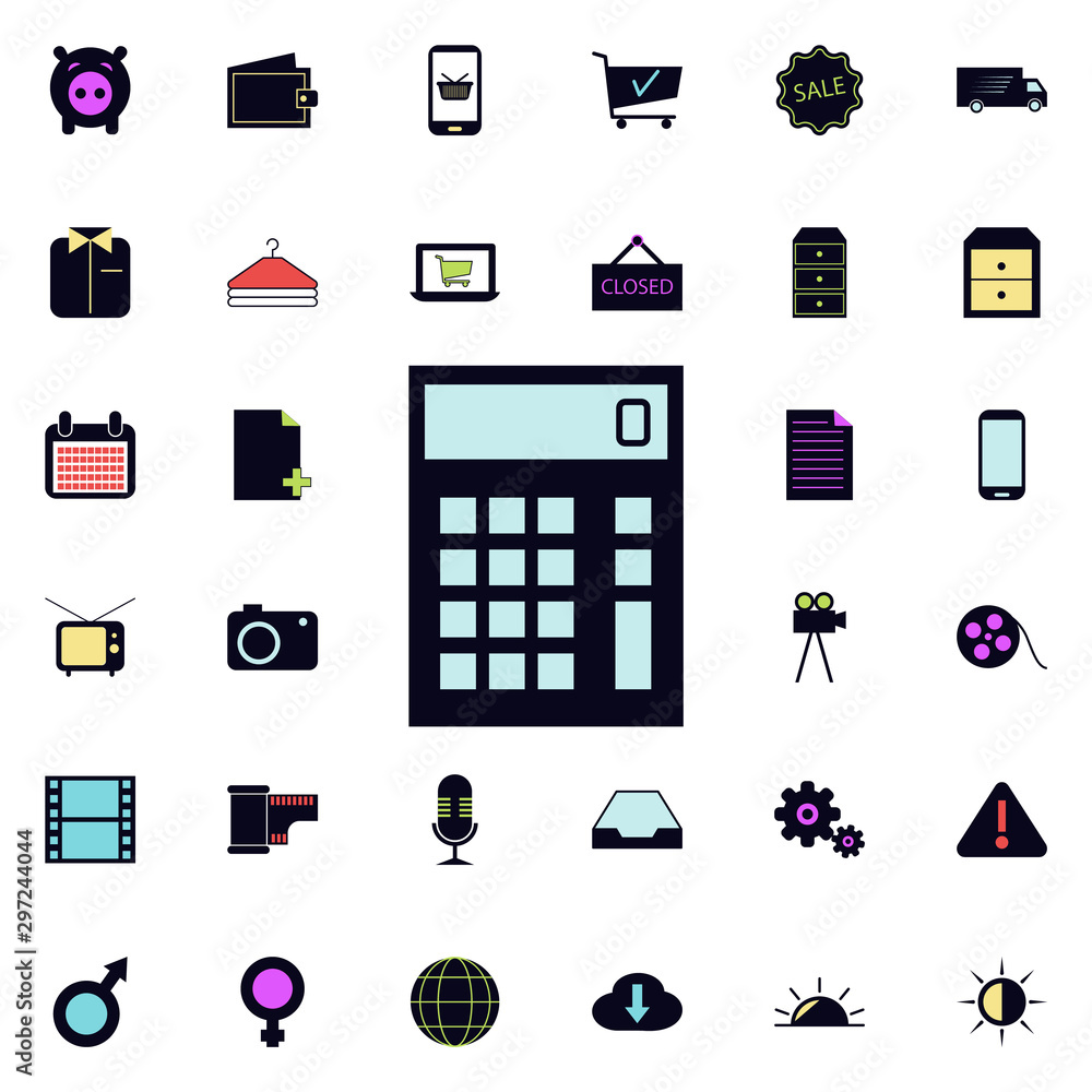 Poster calculator icon. universal set of web for website design and development, app development