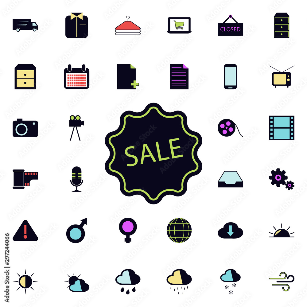 Poster sales sign icon. universal set of web for website design and development, app development