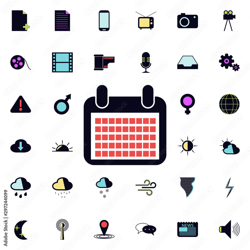Poster the calendar icon. universal set of web for website design and development, app development