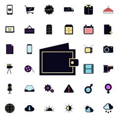purse icon. Universal set of web for website design and development, app development