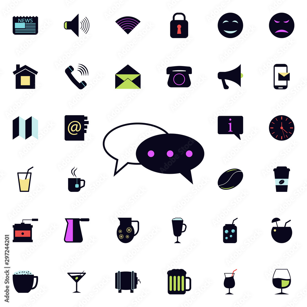 Poster communication bubbles icon. universal set of web for website design and development, app development