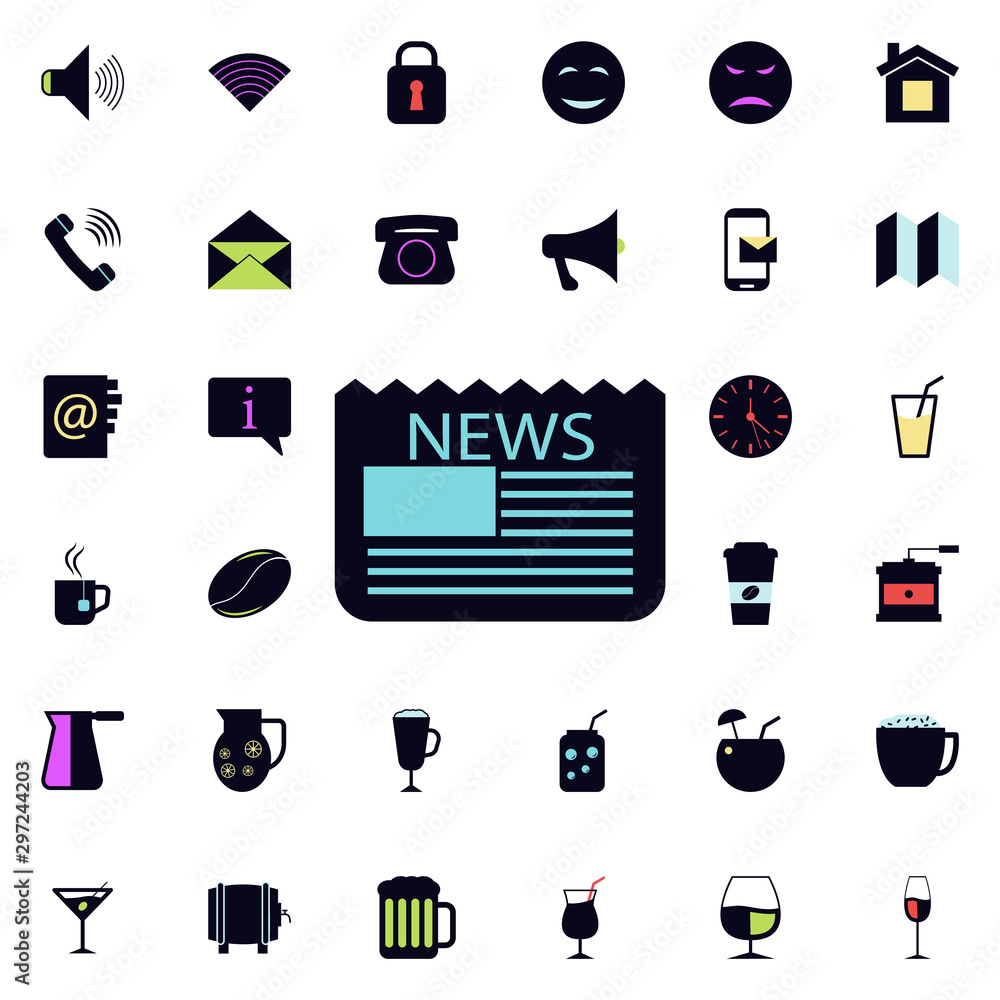 Poster newspaper icon. universal set of web for website design and development, app development