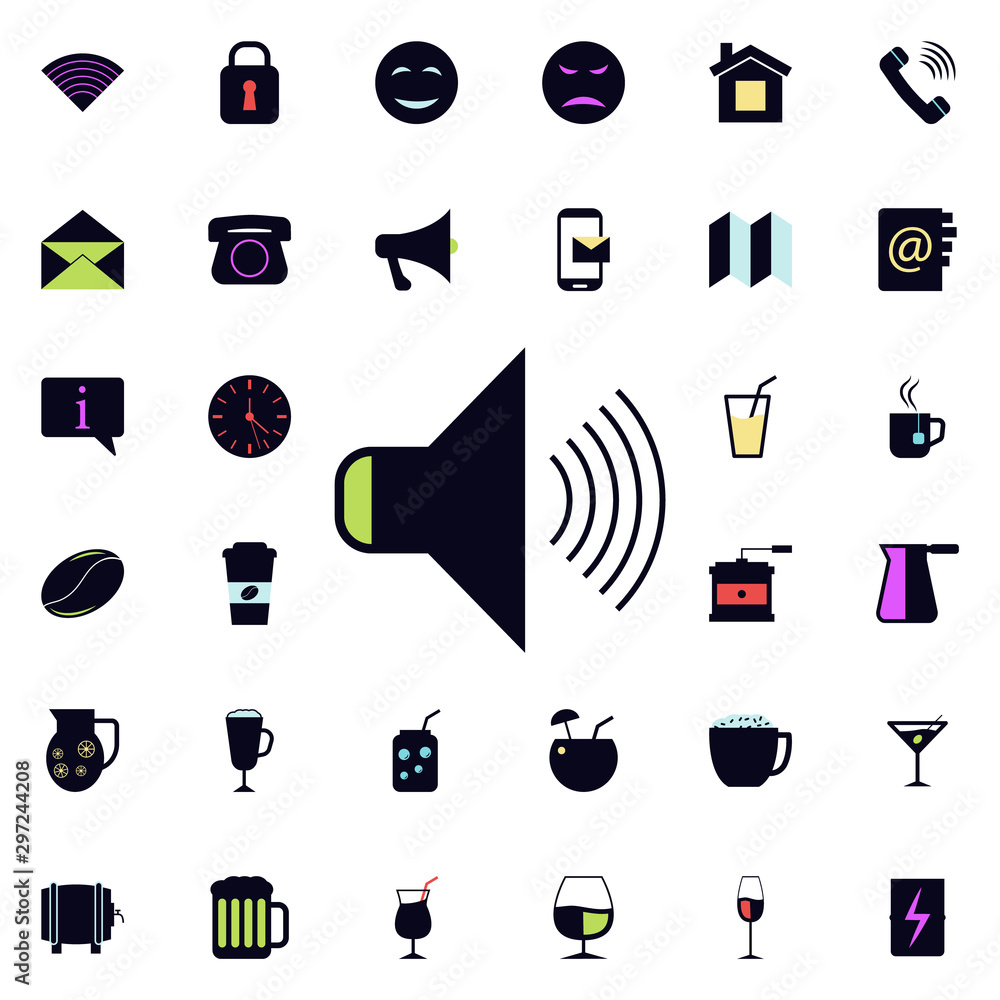 Poster sound sign icon. universal set of web for website design and development, app development