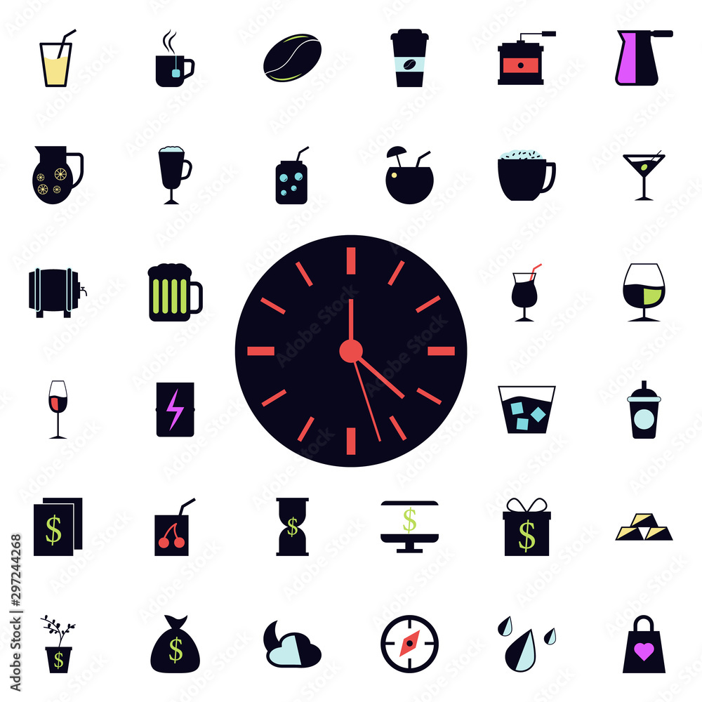 Aufkleber clock icon. universal set of web for website design and development, app development
