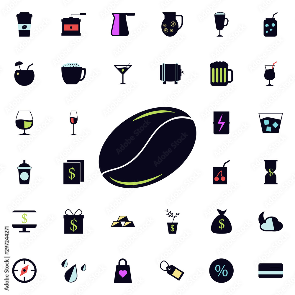 Poster coffee bean icon. universal set of web for website design and development, app development