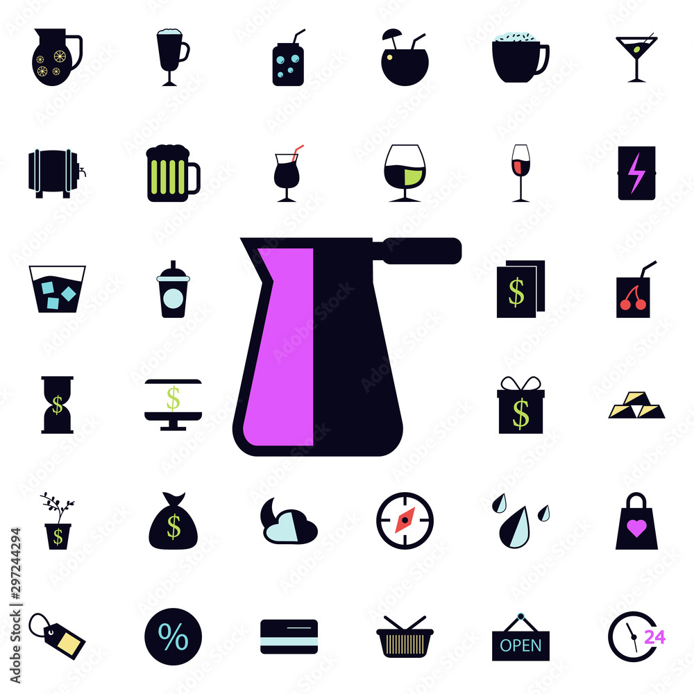 Poster handmade coffee brewing icon. universal set of web for website design and development, app developme