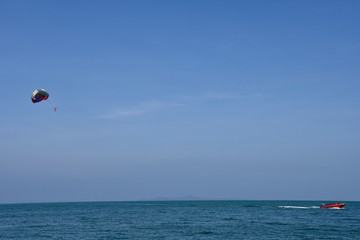 parasailing on sea