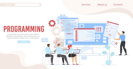 Programming and Coding Service Flat Landing Page