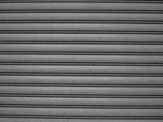 Abstract black and white tone background horizontal striped pattern of old metal wall or floor...