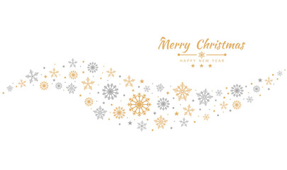 Obraz na płótnie Canvas Merry Christmas and Happy New Year background with Christmas tree made of snowflakes. Vector illustration