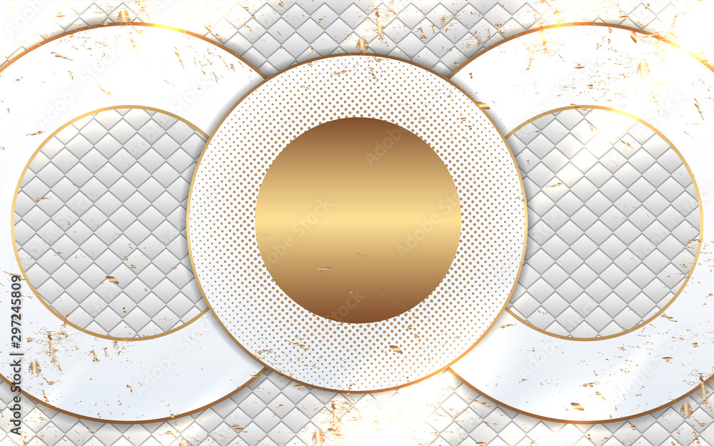 Poster luxury white vector background a combination with golden element decoration. design template for use