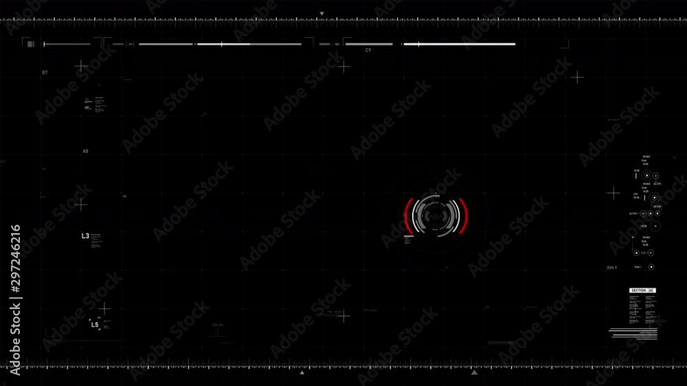 Poster user interface hud with dot bar graph and rule the cyber futuristic concept for video overlay with d