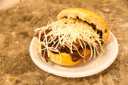 Tipical bread with spleen in Palermo