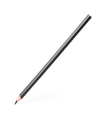 Black wooden pencil on white background. School stationery