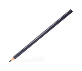 Black wooden pencil on white background. School stationery