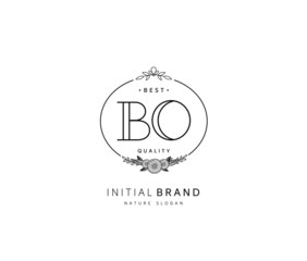 B O BO Beauty vector initial logo, handwriting logo of initial signature, wedding, fashion, jewerly, boutique, floral and botanical with creative template for any company or business.