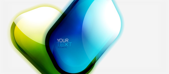 Glass bubble shiny shapes abstract background