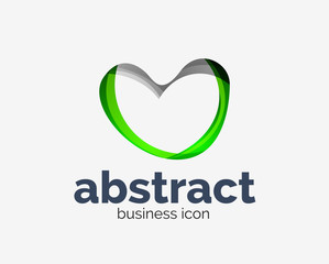 Abstract flowing logo, business branding line logotype