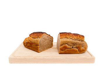 Homemade fresh plumcake isolated on white background
