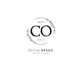 C O CO Beauty vector initial logo, handwriting logo of initial signature, wedding, fashion, jewerly, boutique, floral and botanical with creative template for any company or business.