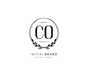 C O CO Beauty vector initial logo, handwriting logo of initial signature, wedding, fashion, jewerly, boutique, floral and botanical with creative template for any company or business.