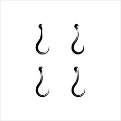 Fishing Hook Icon Design Set