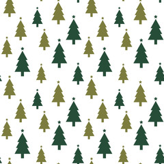 christmas tree seamless pattern. new year firs wrapping paper design, winter holiday decoration,christmas trees modern background.