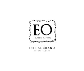 E O EO Beauty vector initial logo, handwriting logo of initial signature, wedding, fashion, jewerly, boutique, floral and botanical with creative template for any company or business.