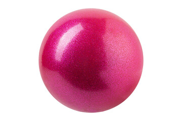pink gymnastic ball with glitter, on a white background