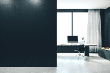 Contemporary office interior with workplace,