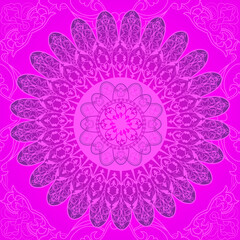 Beautiful seamless pattern of round shapes in oriental ornament.