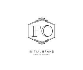 F O FO Beauty vector initial logo, handwriting logo of initial signature, wedding, fashion, jewerly, boutique, floral and botanical with creative template for any company or business.