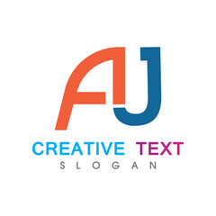 Initial AJ Logo for business icon template