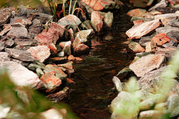 Stone valley with water for reflection