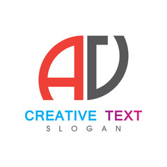Creative initial AD logo. Abstract business design