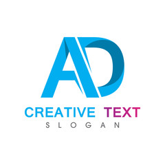 Creative initial AD logo. Abstract business design