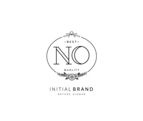 N O NO Beauty vector initial logo, handwriting logo of initial signature, wedding, fashion, jewerly, boutique, floral and botanical with creative template for any company or business.