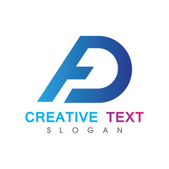 Creative initial AD logo. Abstract business design