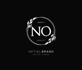 N O NO Beauty vector initial logo, handwriting logo of initial signature, wedding, fashion, jewerly, boutique, floral and botanical with creative template for any company or business.