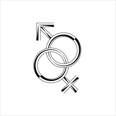 Gender Symbol Icon, Male Female Biological Sex Symbol Icon