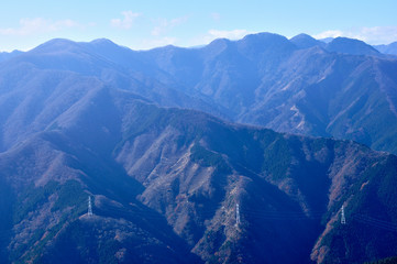 奥武蔵の大持山から眺める秩父山地