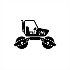 Road Roller Icon, Construction Vehicle Icon