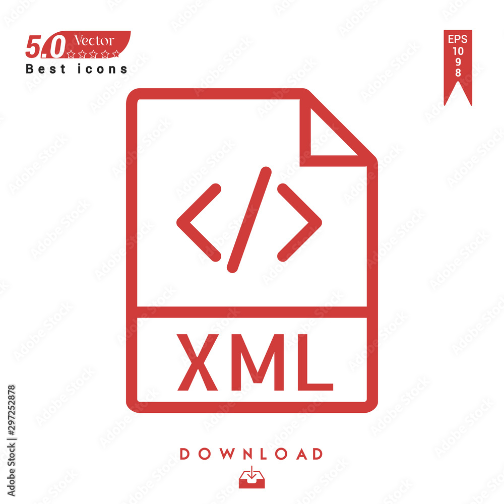 Poster outline xml file-type icon vector isolated on white background. graphic design, material design, 201